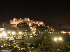 Night view of the Venetian ("New") Castle, Island of Corfu, Greece