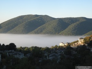 Morning fog over Zagoria, Greece