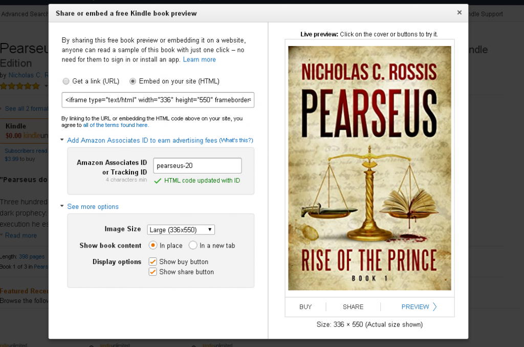 Kindle Instant Preview | From the blog of Nicholas C. Rossis, author of science fiction, the Pearseus epic fantasy series and children's books