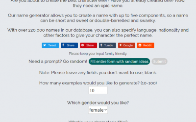 Free Online Character Name Generators