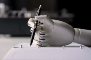 robot writing by hand | From the blog of Nicholas C. Rossis, author of science fiction, the Pearseus epic fantasy series and children's books